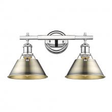  3306-BA2 CH-AB - Orwell CH 2 Light Bath Vanity in Chrome with Aged Brass shades